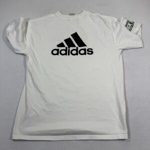 Vtg Adidas Shirt Men M White Big Logo Dick's Sporting Goods Pullover Y2K‎